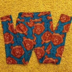 OS Lularoe leggings, mosaic bears, new